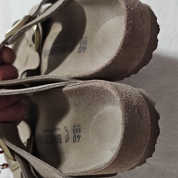 Birkenstock Arizona Sandels Suede Leather - Taupe Size 40 - Picture 9 of 16